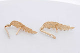 14k Yellow Gold Leaf Stud Earrings 3.8 Grams Eb0826pxzsa