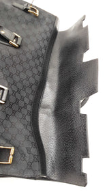 Gucci Travel Tote Bag In Black Gg Monogram Canvas Fabric & Leather Fw0925rzxdu