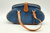 Christian Dior Embroidered Denim Satchel Bag Eb0225pxzsa