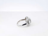 1.33 Cttw Diamond & 14k White Gold Art Deco Style Ring 4.3g Size 6 Fw0826loxzdu