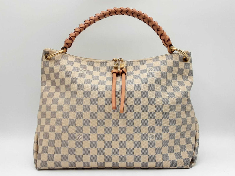 Louis Vuitton Beaubourg Hobo Mm Bag In Damier Azur Coated Canvas Fw0225wrzdu