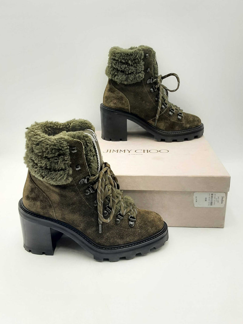 Jimmy Choo Eshe 65 Shearling Hiking Boots Size It 38.5 Us 8.5 Women Fw0924orxsa