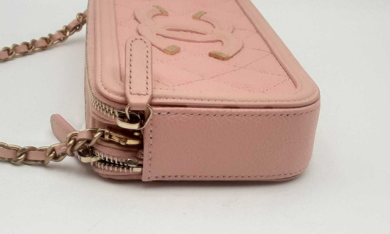 Chanel Pink Leather Vanity Wallet On Chain Eb0424llxzsa