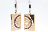 18k Two Tone Gold Dangle Hoop Earrings With Gemstones 8.3 Grams Eb0526iwxsa