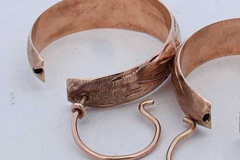 10k Rose Gold Etched Hoop Earrings 4.1 Grams Eb0824crsa