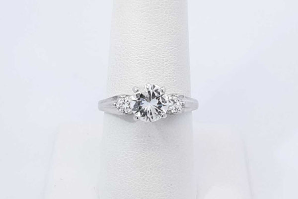 1.25ctw Round Center Diamond Ring 14k White Gold 3.2 Grams Size 7.5 Eb1025oxxzdu
