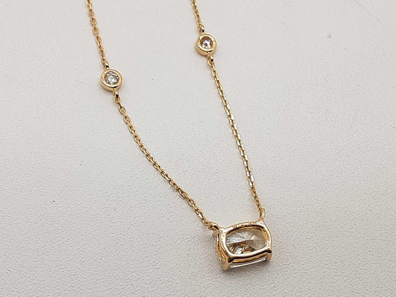 0.90 Cttw Lab Grown Diamonds 14k Yellow Gold 2.1g Necklace 18 In Do1225rcrde
