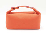Hermes Bride-a-brac Travel Case In Orange & Burgundy Toile Canvas Fw0326wxzdu