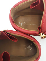 Giuseppe Zanotti Kriss Red Leather Dual Zip Sneakers Size 48 Eb0825lrxsa
