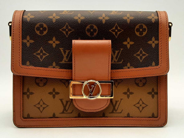 Louis Vuitton Dauphine Mm Reverse Monogram Brown Handbag Aa0525ezxsa