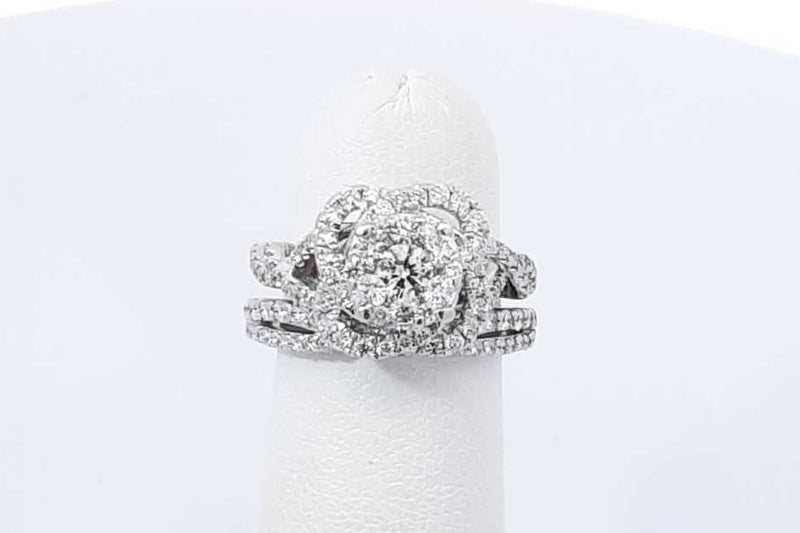1.71ctw Diamond Wedding Set In 14k White Gold 7.3 Grams Size 4 Eb1125ixzdu