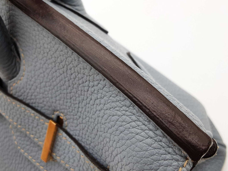 Hermes Birkin 30 Bleu Lin Blue Togo Gold Hardware Handbag Do0725lprxzde