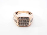 0.43 Cttw Diamond & 10k Rose Gold Cluster Signet Ring 7 Grams Size 9.75 Fw0726ixzdu