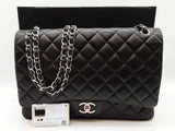 Chanel Classic Maxi Double Flap Black Calfskin Leather Shoulder Bag Do0225izxzde