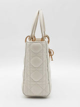 Christian Dior Quilted Cannage Lambskin Lady Dior Top Handle Bag Eb0826oxxzde