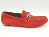 Salvatore Ferragamo Parigi Flame Red Suede Loafers Size Us 8.5e Do0625lxzde