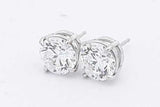 3.02cttw Diamond Stud Earrings In 14k White Gold 2.1 Grams Eb0426cxxzsa