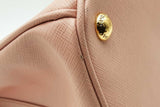 Prada Pink Saffiano Leather Galleria Double Zip Tote Bag Eb0826ixzsa