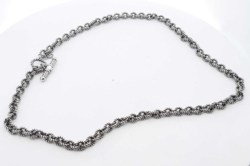 David Yurman Sterling Silver Cable Link Neckalce 34.2 Grams 18 Inch Eb0125oxzsa