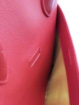 Balenciaga Red Leather Ville Top Handle Logo Bag Eb0326cxzde