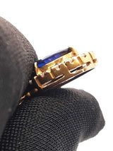 Sapphire & Diamond Halo Pendant In 14k Yellow Gold 1.6 Grams Fw0625ixdu