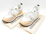 Louis Vuitton Run Away Sneakers In Damier Azur Canvas & Leather Sz 7 Fw0626lrzdu