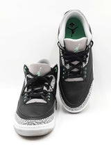 Nike Air Jordan 3 Retro "Green Glow" Black Leather Sneakers Size 11 Fw0825ezdu
