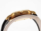 Tiffany & Co. 32 Mark Coupe 18k Yg Black Crocodile Leather Watch Do0725iwxzde