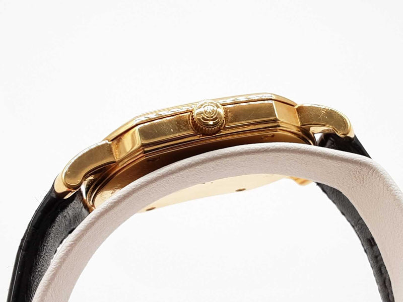 Tiffany & Co. 32 Mark Coupe 18k Yg Black Crocodile Leather Watch Do0725iwxzde