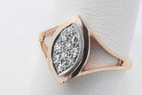 14k Yellow Gold Diamond Cluster Ring In Marquise Setting 4.1 Grams Size 9 Eb0726wlrsa