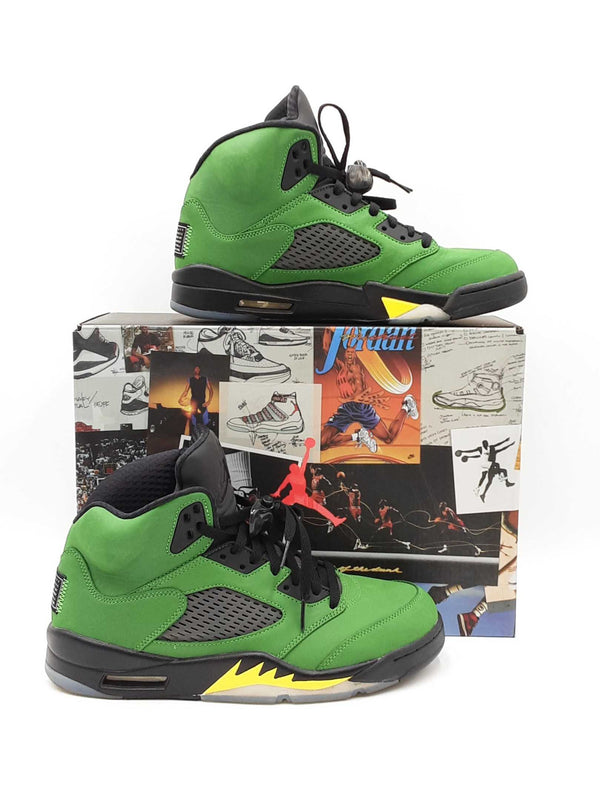 Nike Air Jordan 5 Retro Se "Oregon Ducks" Suede Sneakers Size 10 Fw0825lozdu