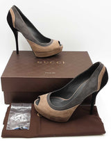 Gucci Suede Colorblock Platform Pumps Size 38.5 Eb0825lxzdu