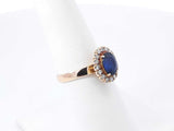 Sapphire & Diamond Halo Ring In 14k Yellow Gold 3.5 Grams Size 7 Fw0625orxdu