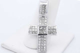 1.56cttw Princess Cut Diamond Cross Pendant 14k White Gold 9.7 Grams Eb0526cxzde