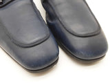Salvatore Ferragamo Manfredi Gancio Navy Blue Leather Loafers Size 9d Do0525rxde
