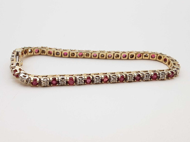 0.24 Cttw Diamonds 14k Two-tone Gold 8.6g Tennis Bracelet 5.75 In Do0325prxde