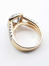 3.59 Cttw Diamond & 14k Yellow Gold Halo Ring 7.8 Grams Size 5.75 Fworxzdu