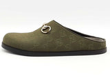 Gucci Canvas Monogram Granada Kid Womens Horsebit Green Size 38 Aa0926lrzsa