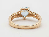 Heart Cut Blue Topaz 10k Two Tone Gold 2.5g Ring Size 7.75 Do0626lixde