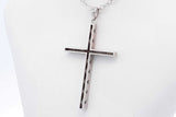 Diamond Cross Pendant In 14k White Gold 3.6 Grams 18 Inch Eb0525crdu