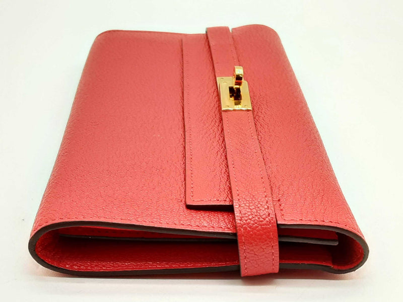 Hermes Kelly To Go Red Chevre Mysore Gold Hardware Clutch Do1124lxzxde