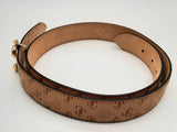 Jimmy Choo Felisa Monogram Caramel Brown Leather Belt Size 80 Cm Do1124rxde