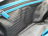Prada Blue Leather Breifcase Travel Zipper Tote Bag Do0626rxde