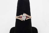 Diamond & Red Gemstone Ring In 14k Yellow Gold 3.4 Grams Size 7 Eb0326pxzsa