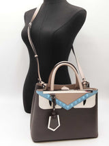 Fendi Petit 2jour Monster Eyes Tote In Vitello Elite Gray Leather Fw0926wzxdu