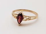 Marquis Cut Ruby 10k Yellow Gold 1.3g Ring Size 6.75 Do0426ixde