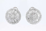 2.92ctw Diamond Stud Omega Back Earrings In 18k White Gold 4.9 Grams Eb1025exzdu