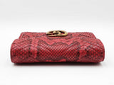 Gucci Gg Marmont Chain Mini Bag In Quilted Red Python Leather Fw0626pzxdu