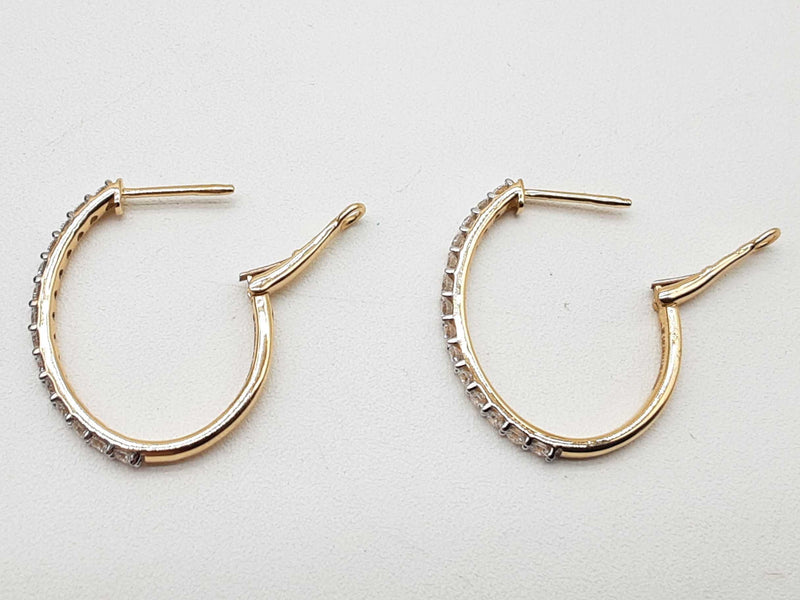 0.80 Cttw Lab Grown Diamonds 14k Yellow Gold 4.1g Oval Hoop Earrings Do0525pcrde