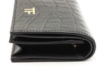Tom Ford Classic Tf Crocodile Embossed Black Leather Wallet Eb0425orxdu